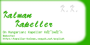 kalman kapeller business card